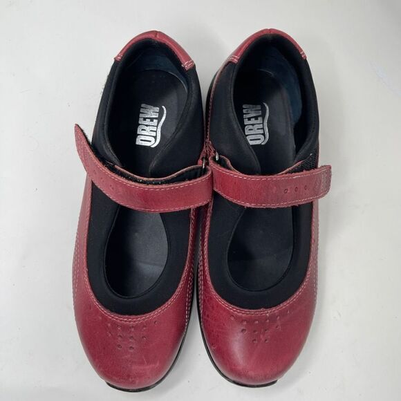 Drew Rose Women's Cushioned Mary Jane Shoes Closed Toe Leather Red 6.5 - Picture 2 of 9